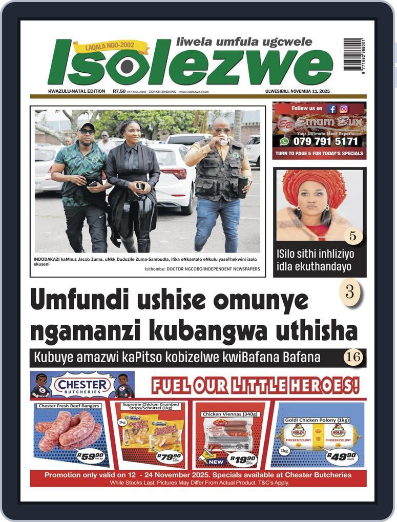 Isolezwe November 11th, 2025 Digital Back Issue Cover