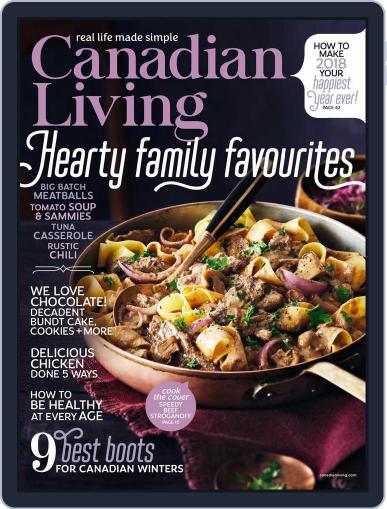 Canadian Living January 1st, 2018 Digital Back Issue Cover