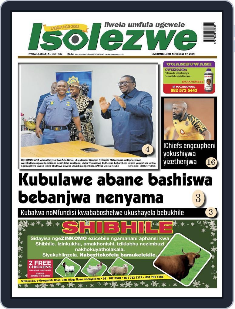 Isolezwe November 17th, 2025 Digital Back Issue Cover