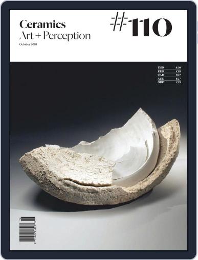 Ceramics: Art and Perception October 1st, 2018 Digital Back Issue Cover