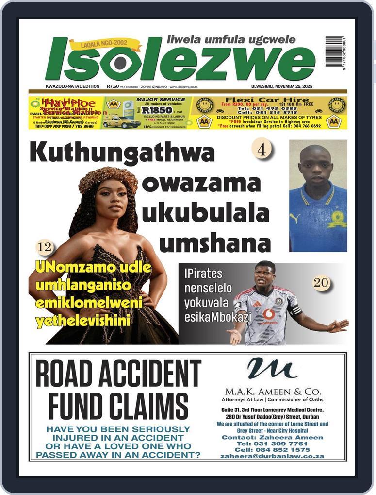 Isolezwe November 25th, 2025 Digital Back Issue Cover