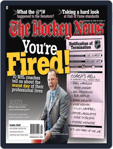 The Hockey News November 20th, 2006 Digital Back Issue Cover