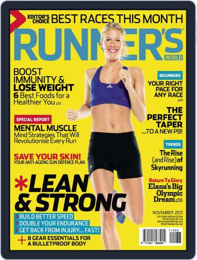 Runner's World South Africa October 21st, 2013 Digital Back Issue Cover