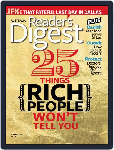 Readers Digest Australia October 23rd, 2013 Digital Back Issue Cover