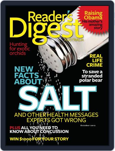 Readers Digest Australia September 25th, 2012 Digital Back Issue Cover