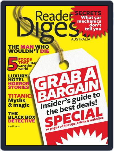 Readers Digest Australia March 27th, 2012 Digital Back Issue Cover