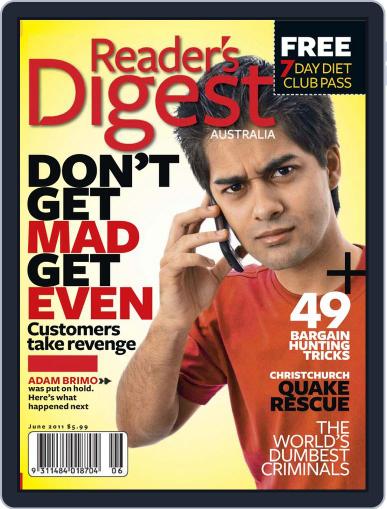 Readers Digest Australia May 22nd, 2011 Digital Back Issue Cover