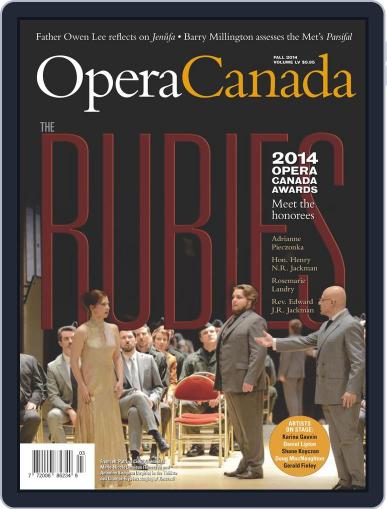 Opera Canada September 1st, 2014 Digital Back Issue Cover