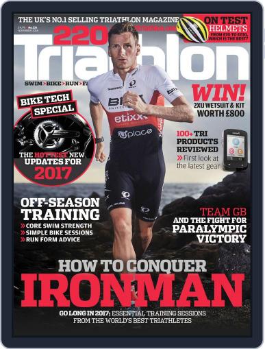 220 Triathlon November 1st, 2016 Digital Back Issue Cover