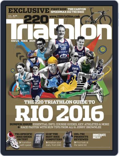 220 Triathlon July 19th, 2016 Digital Back Issue Cover