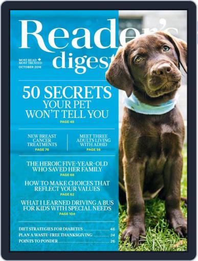 Reader's Digest Canada October 1st, 2016 Digital Back Issue Cover
