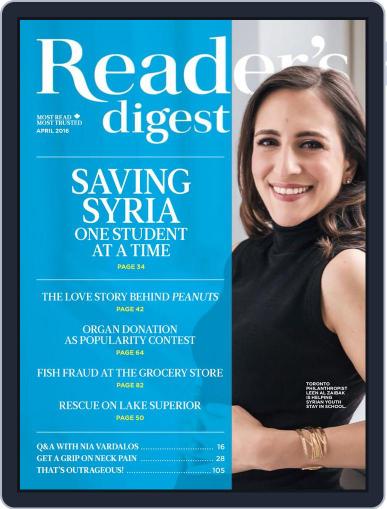 Reader's Digest Canada April 1st, 2016 Digital Back Issue Cover