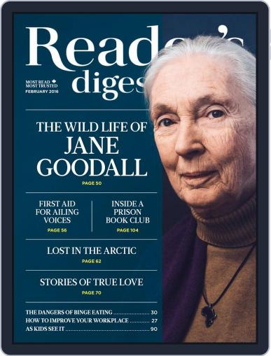 Reader's Digest Canada February 1st, 2016 Digital Back Issue Cover