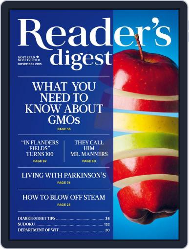 Reader's Digest Canada November 1st, 2015 Digital Back Issue Cover