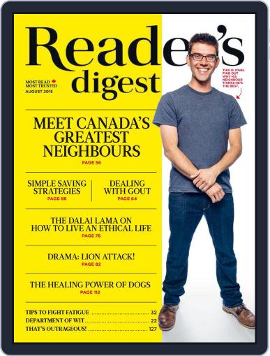 Reader's Digest Canada August 1st, 2015 Digital Back Issue Cover