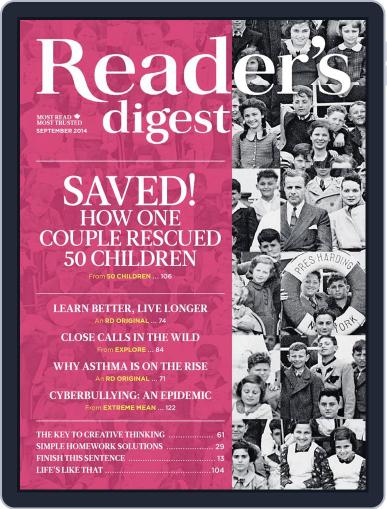 Reader's Digest Canada August 12th, 2014 Digital Back Issue Cover