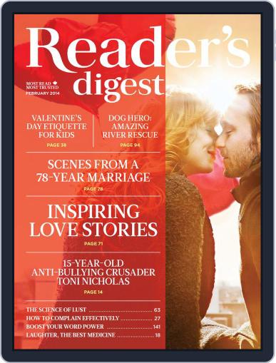 Reader's Digest Canada January 14th, 2014 Digital Back Issue Cover