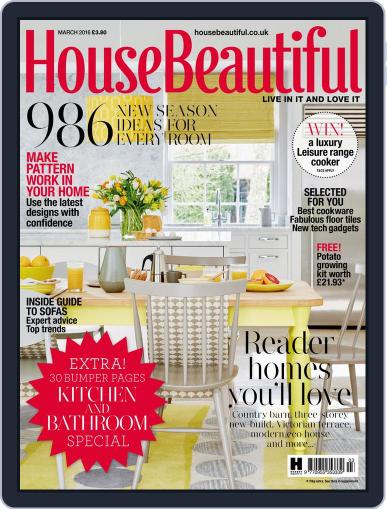 House Beautiful UK March 1st, 2016 Digital Back Issue Cover