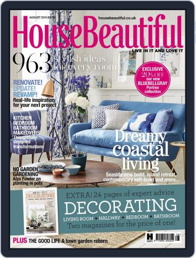 House Beautiful UK August 1st, 2015 Digital Back Issue Cover