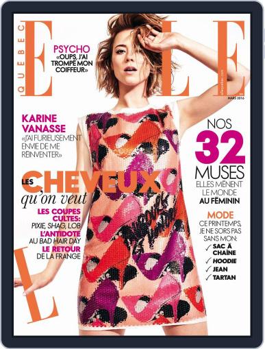 Elle QuÉbec (Digital) February 18th, 2016 Issue Cover