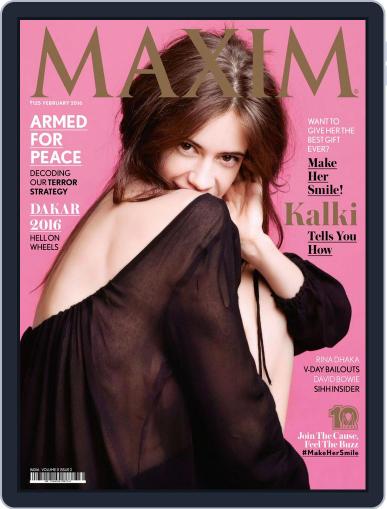 Maxim India February 1st, 2016 Digital Back Issue Cover