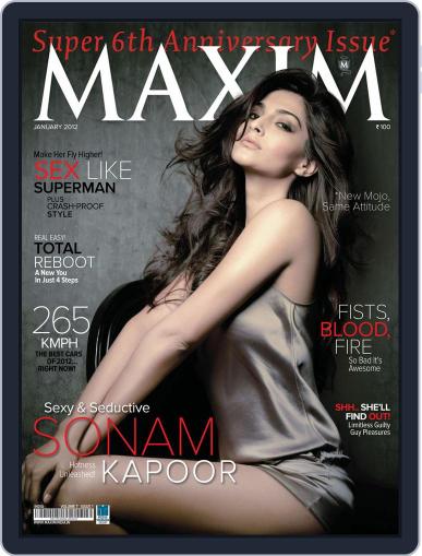 Maxim India January 10th, 2012 Digital Back Issue Cover