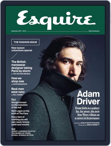 Esquire UK August 31st, 2015 Digital Back Issue Cover