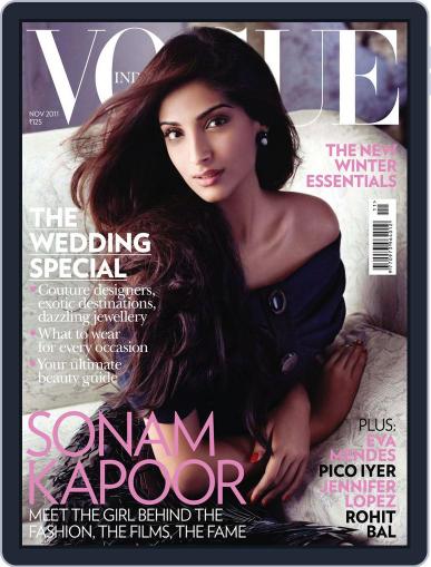 VOGUE India November 1st, 2011 Digital Back Issue Cover