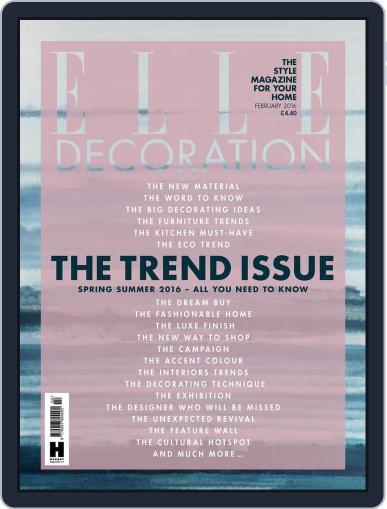 Elle Decoration UK January 1st, 2016 Digital Back Issue Cover