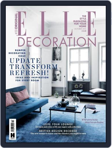 Elle Decoration UK September 2nd, 2015 Digital Back Issue Cover