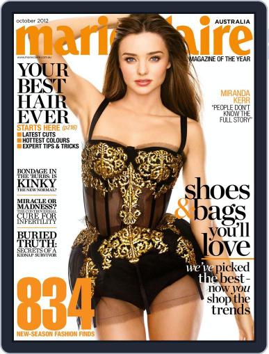 Marie Claire Australia September 10th, 2012 Digital Back Issue Cover