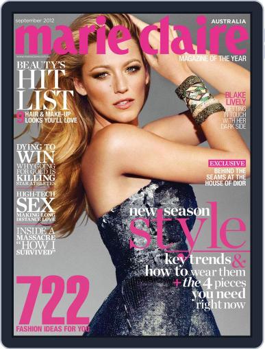 Marie Claire Australia August 8th, 2012 Digital Back Issue Cover