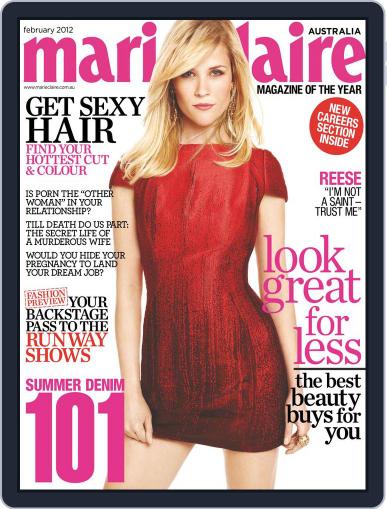 Marie Claire Australia January 3rd, 2012 Digital Back Issue Cover