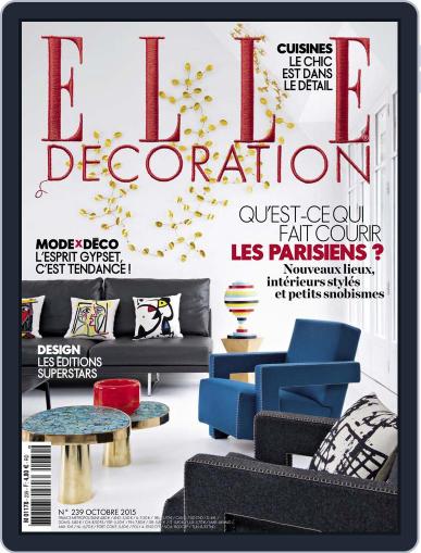Elle Décoration France September 15th, 2015 Digital Back Issue Cover