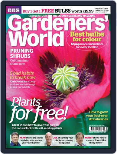 BBC Gardeners' World September 1st, 2016 Digital Back Issue Cover