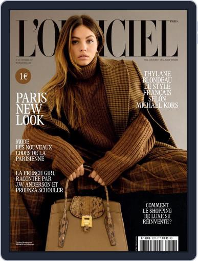 L'officiel Paris September 1st, 2017 Digital Back Issue Cover