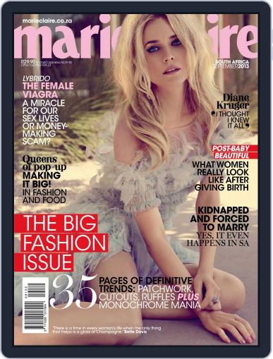 Marie Claire South Africa August 18th, 2013 Digital Back Issue Cover