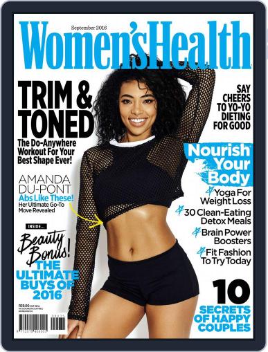 Women's Health South Africa September 1st, 2016 Digital Back Issue Cover
