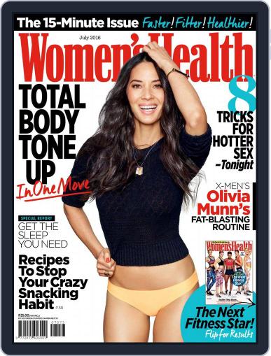 Women's Health South Africa June 20th, 2016 Digital Back Issue Cover