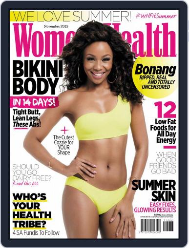 Women's Health South Africa November 1st, 2015 Digital Back Issue Cover