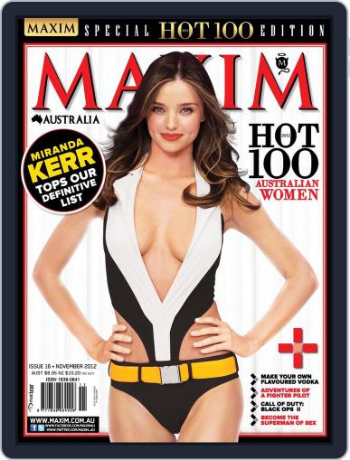 Maxim Australia October 15th, 2012 Digital Back Issue Cover
