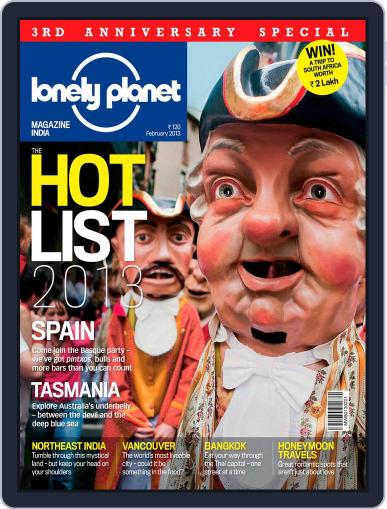 Lonely Planet Magazine India February 1st, 2013 Digital Back Issue Cover