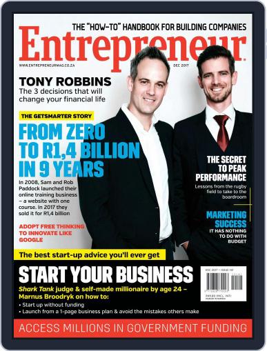 Entrepreneur Magazine South Africa December 1st, 2017 Digital Back Issue Cover