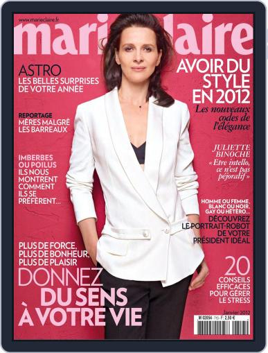 Marie Claire - France December 7th, 2011 Digital Back Issue Cover