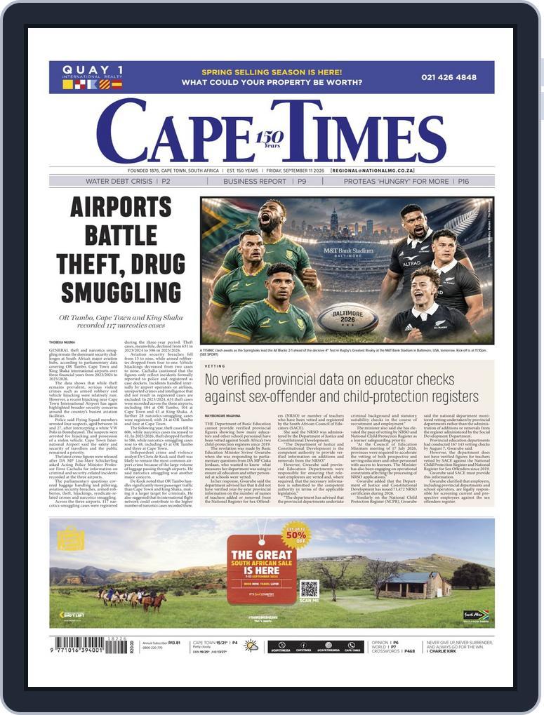 Cape Times (Digital) Subscription                    September 11th, 2026 Issue