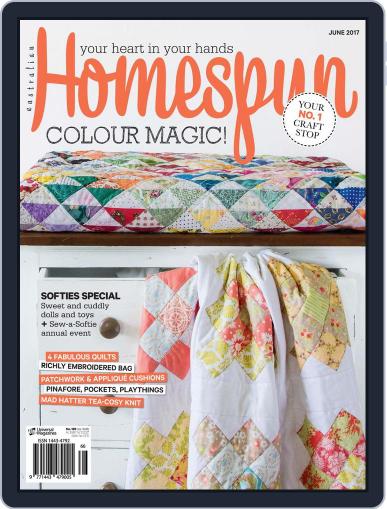Australian Homespun June 1st, 2017 Digital Back Issue Cover