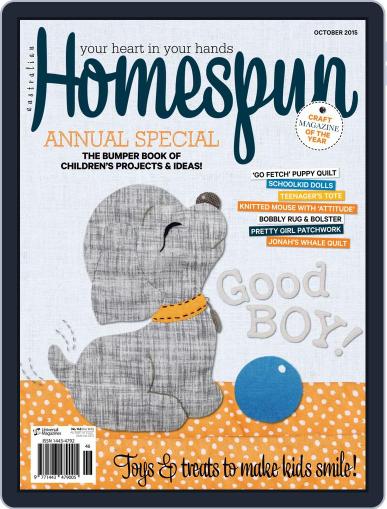 Australian Homespun October 1st, 2015 Digital Back Issue Cover