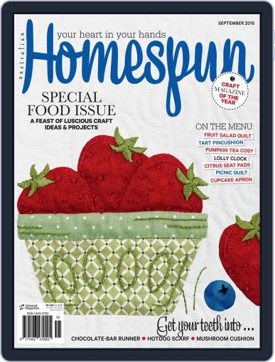 Australian Homespun September 1st, 2015 Digital Back Issue Cover