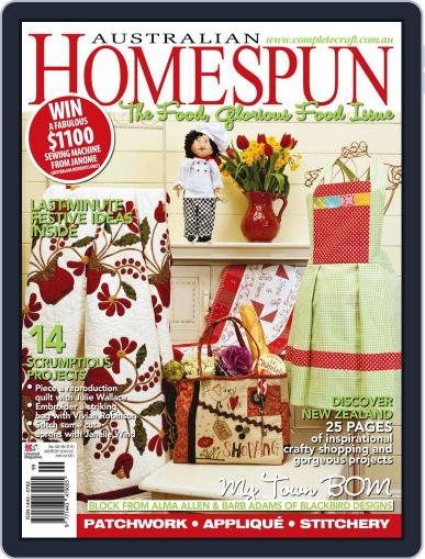 Australian Homespun November 1st, 2011 Digital Back Issue Cover