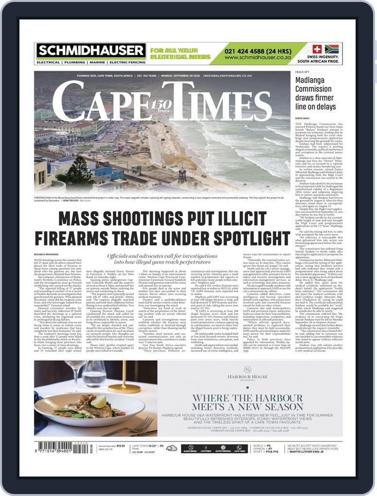 Cape Times (Digital) Subscription                    September 28th, 2026 Issue